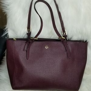 EUC Tory Burch Burgundy Emerson Tote